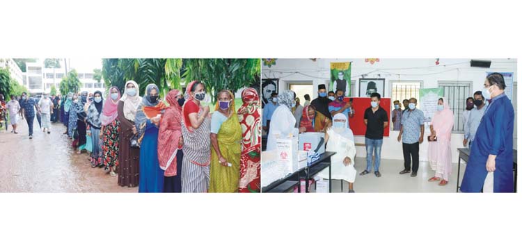 গণ টিকাদানের প্রথম দিনে উপচে পড়া ভিড় কুমিল্লায় গণ টিকাদানের প্রথম দিনে উপচে পড়া ভিড় কুমিল্লায়