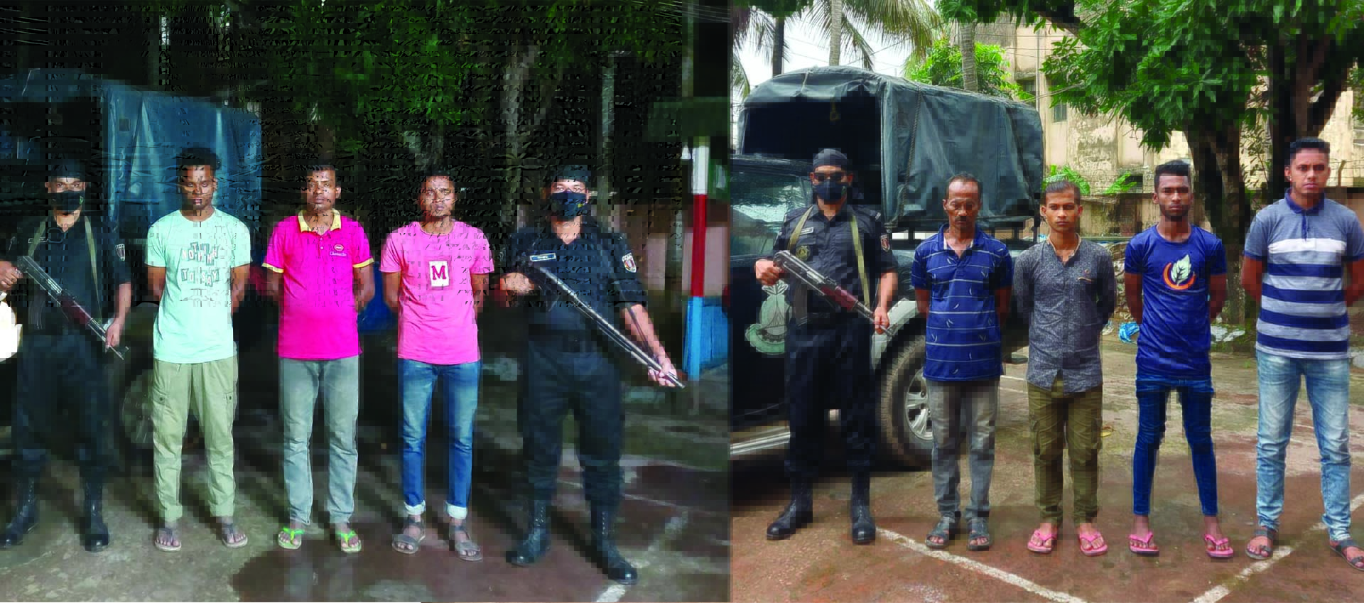 কুমিল্লায় পৃথক অভিযানে গাঁজা,ফেন্সিডিলসহ সাত মাদক ব্যবসায়ী আটক