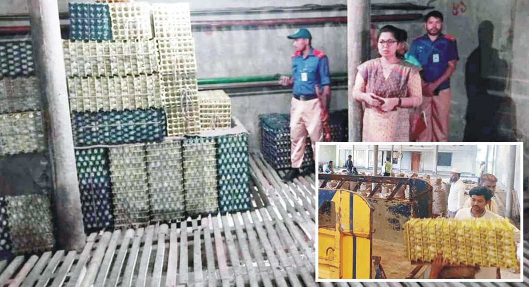 কুমিল্লায় জব্দ সোয়া ৪ লাখ ডিম ৬ টাকা দরে বিক্রি 