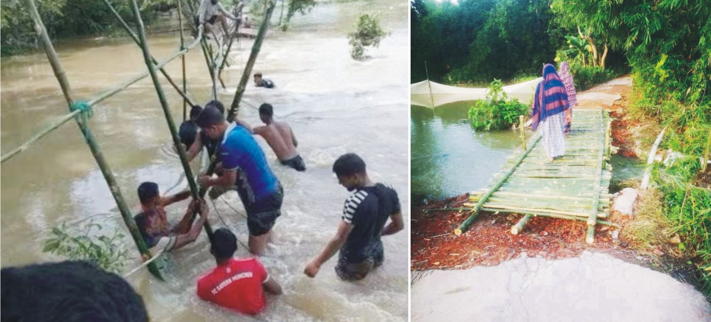    ব্রাহ্মণপাড়ায় স্বেচ্ছাশ্রমে  ব্রিজ ও সাঁকু নির্মাণ 
