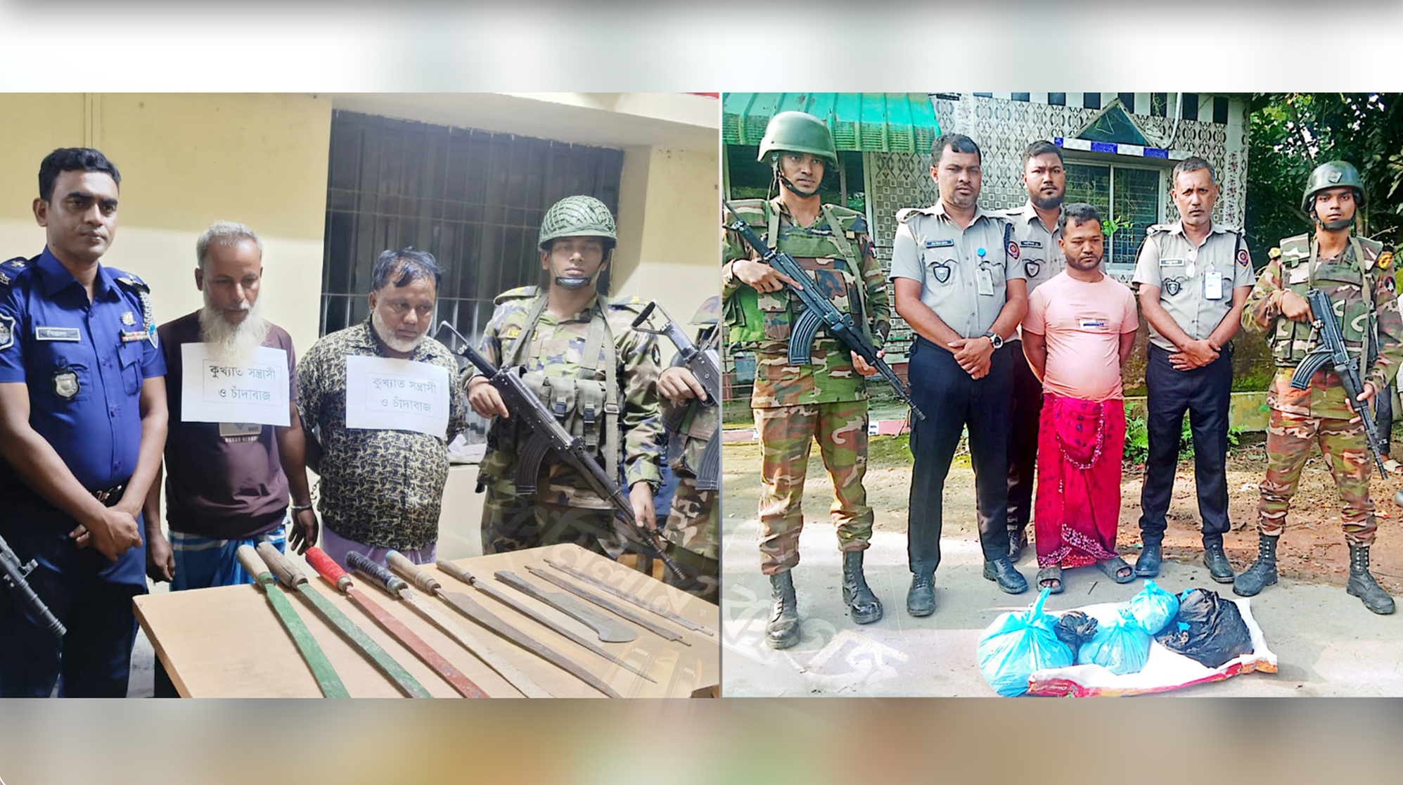 কুমিল্লায় যৌথ বাহিনীর অভিযানে দেশীয় অস্ত্র,মাদকসহ আটক ৩