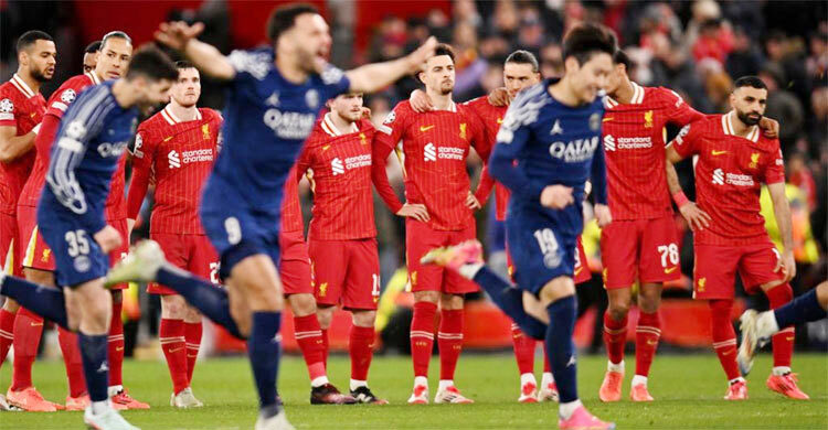  টাইব্রেকারে লিভারপুলকে বিদায় করে কোয়ার্টারে পিএসজি