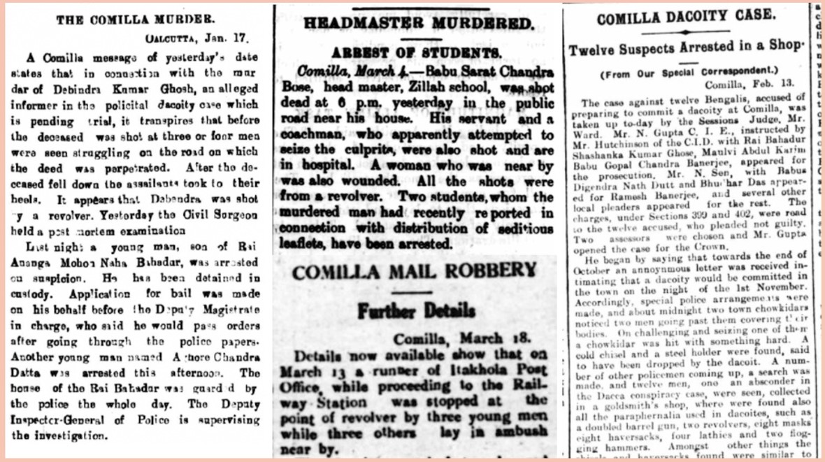 কুমিল্লা জিলা স্কুলের প্রধান শিক্ষক শরৎ বাবু ও পালোয়ান দেবেন্দ্র হত্যা যে কারণে-