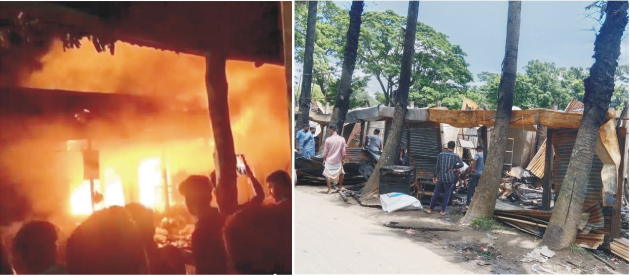  অগ্নিকাণ্ডে ১২ দোকান পুড়ে ছাই, কোটি টাকার ক্ষতি  