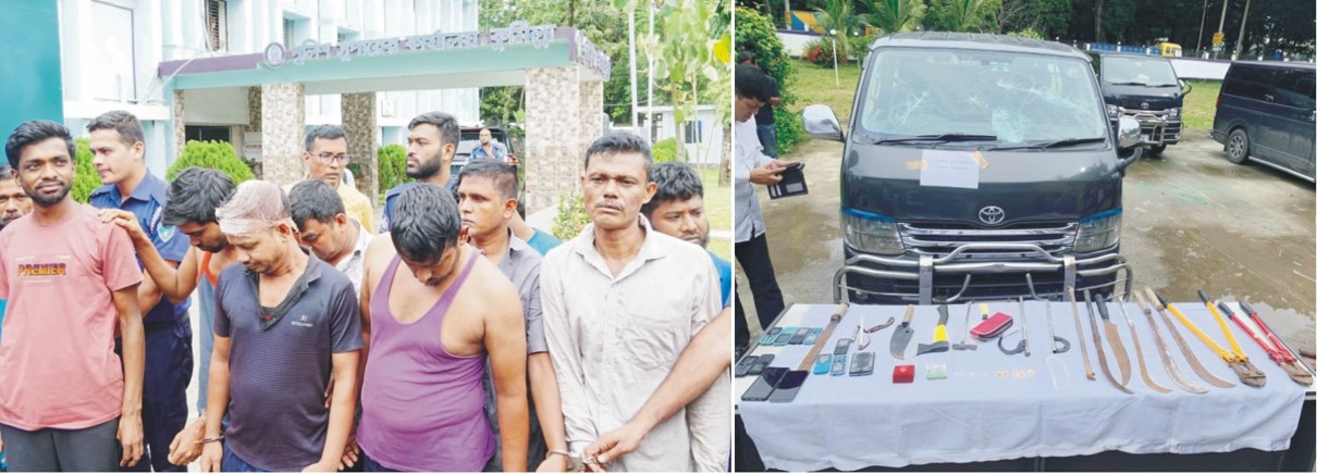 পুলিশের জালে ১৪ ডাকাত 