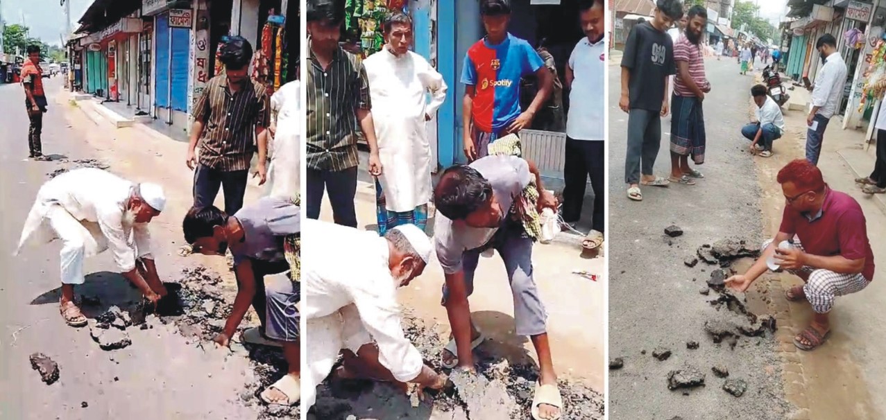  চান্দিনায় অসংখ্য অনিয়মের মধ্যেই  ৬ কিলোমিটার সড়কের সংস্কার