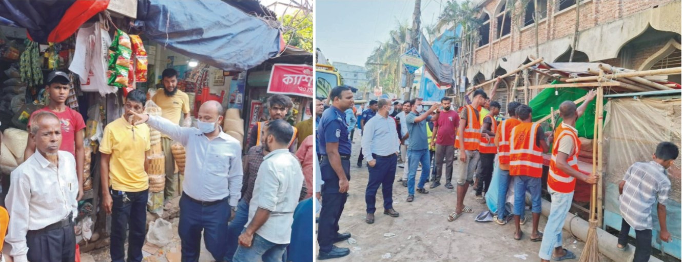  দেবিদ্বারে শতাধিক অবৈধ দোকান  উচ্ছেদ, ৪ প্রতিষ্ঠানকে জরিমানা 