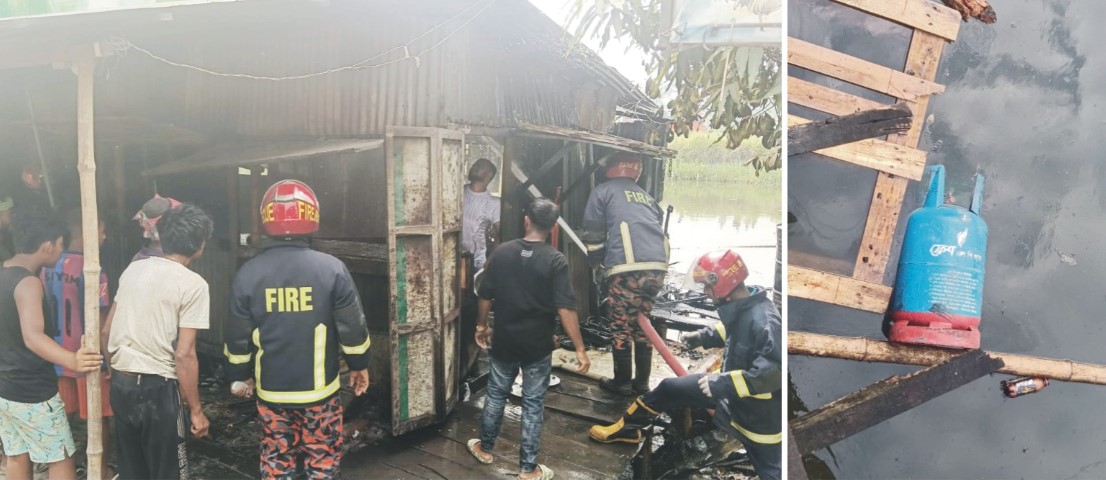 দাউদকান্দিতে গ্যাস সিলিন্ডার বিস্ফোরণে দুই দোকান পুড়ে ছাই, দগ্ধ ১