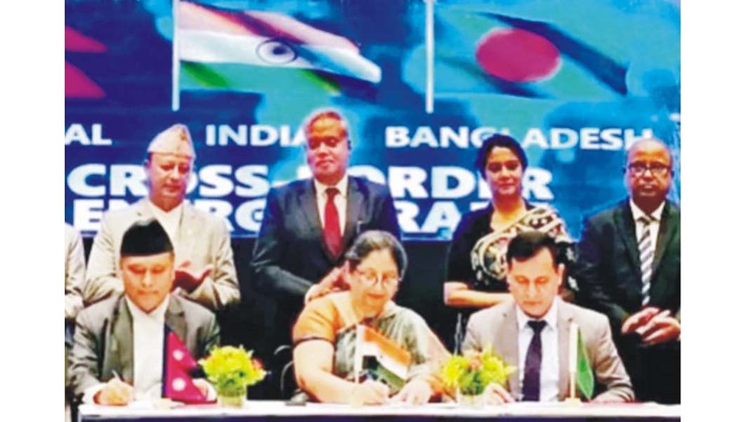 ভারত হয়ে আসবে নেপালের বিদ্যুৎ, ত্রিপক্ষীয় চুক্তি সই
