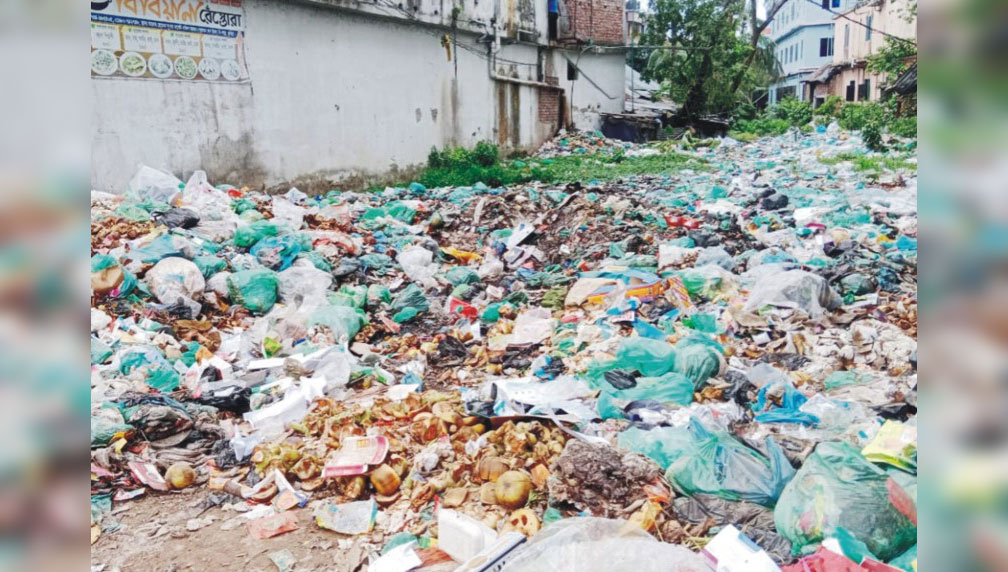   হাসপাতালের পাশে ময়লার  ভাগাড়, ভোগান্তিতে মানুষ 