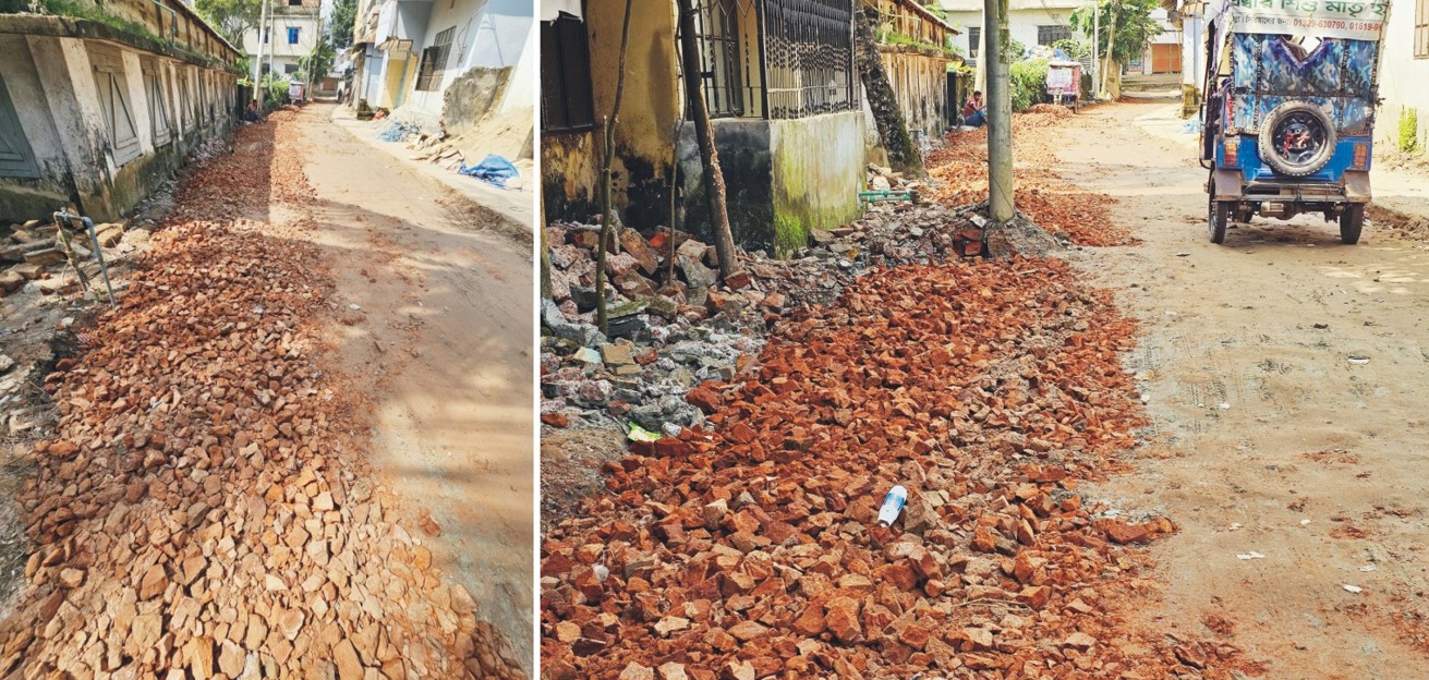 সড়কে নিম্নমানের খোয়া-বালু ব্যবহার ঠিকাদার প্রতিষ্ঠানকে শোকজ