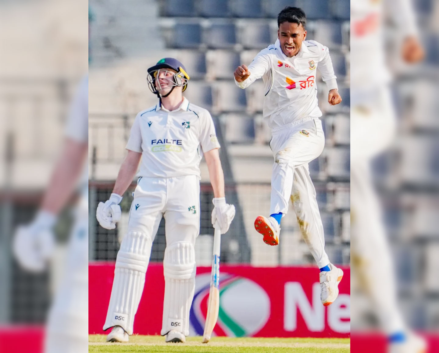 শেষ সেশনে স্বস্তির হাসি বাংলাদেশের, ৮ উইকেট হারালো আইরিশরা