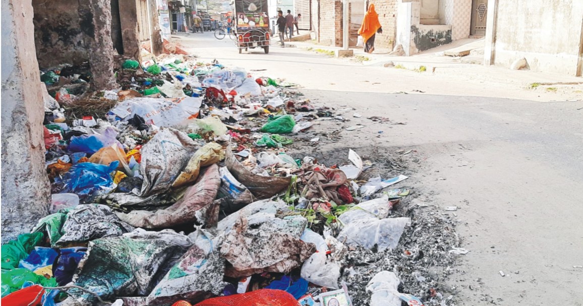 ডাস্টবিনের ময়লা রাস্তায়, ডেঙ্গু আতঙ্ক